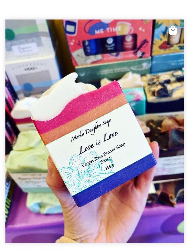 Love Is Love/Orange/Pineapple/Peach/Vanilla/Vegan/Artisan Soap/Organic Shea Butter/Handmade on Vancouver Island, Victoria B.C. Canada